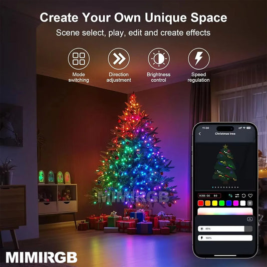 Christmas Tree Fairy String Lights – APP Control, Music Sync, 12 Modes