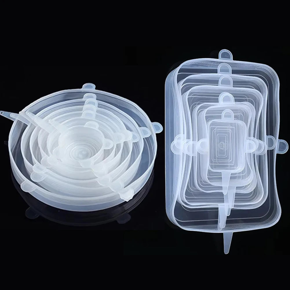 Silicone Cover Stretch Lids - 6 Pcs