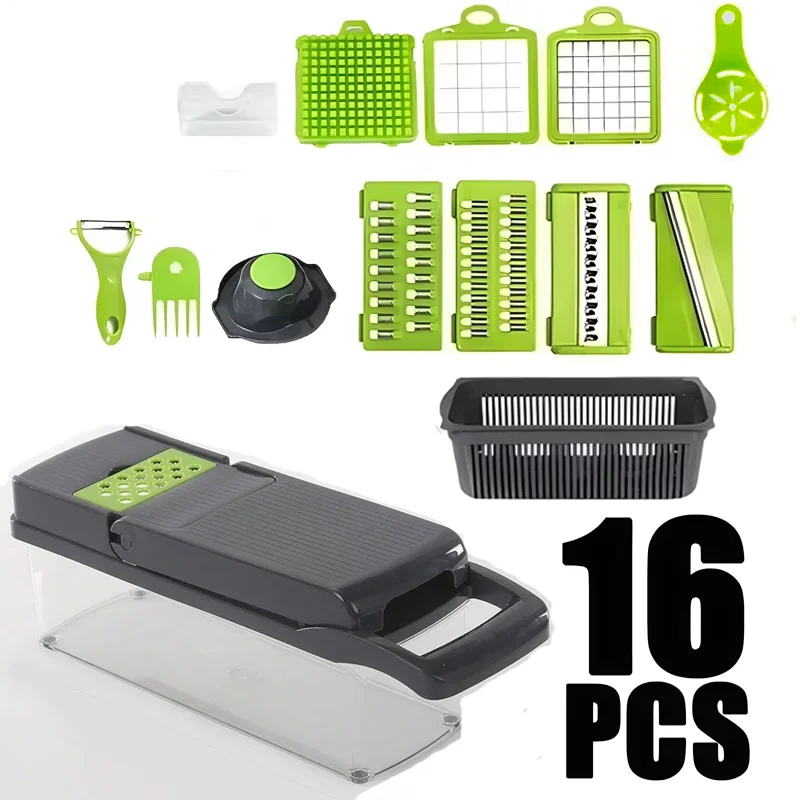 Portable Vegetable Cutter & Multifunctional Slicer – 8-in-1 Kitchen Essential