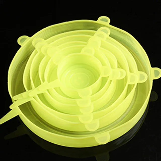 Silicone Cover Stretch Lids - 6 Pcs