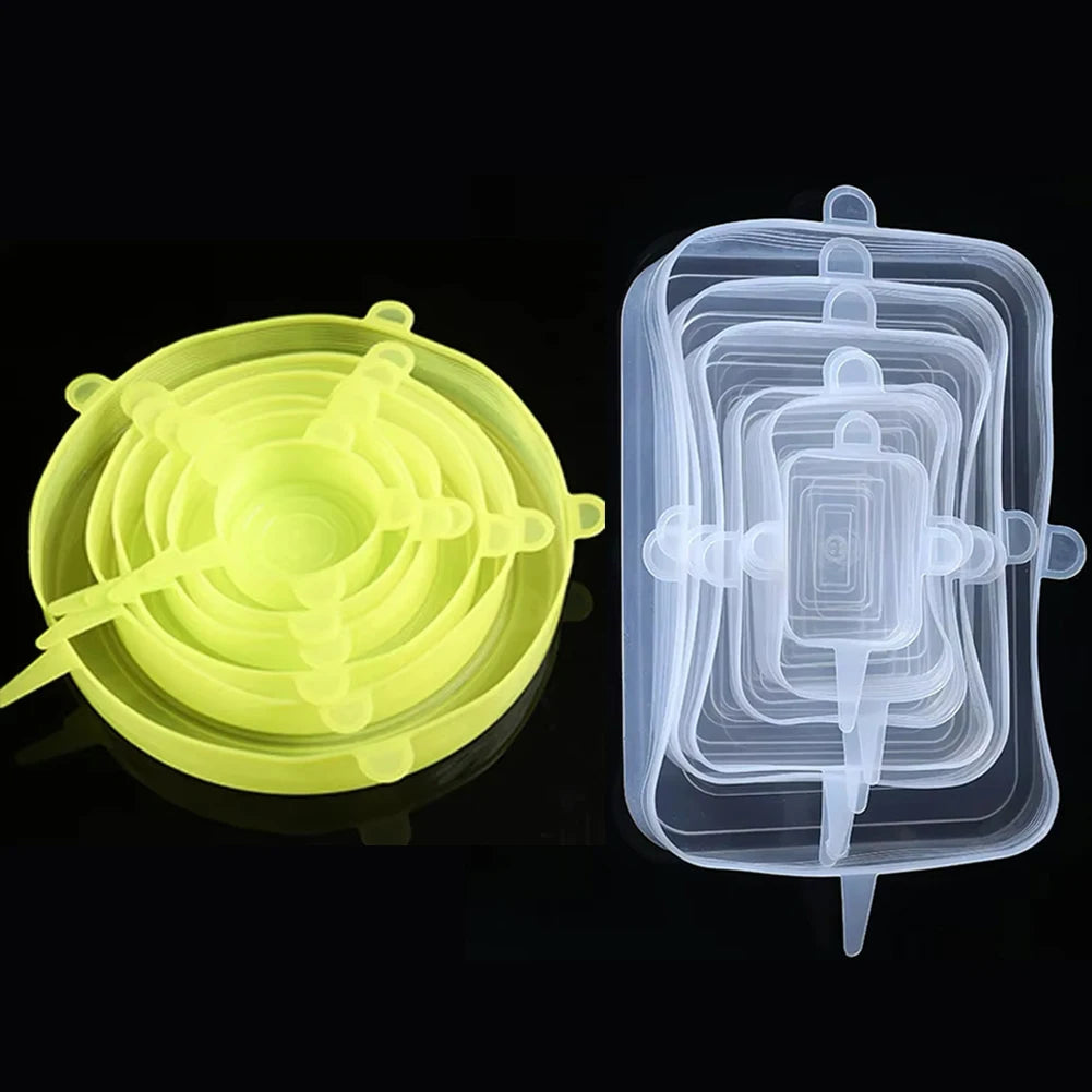 Silicone Cover Stretch Lids - 6 Pcs
