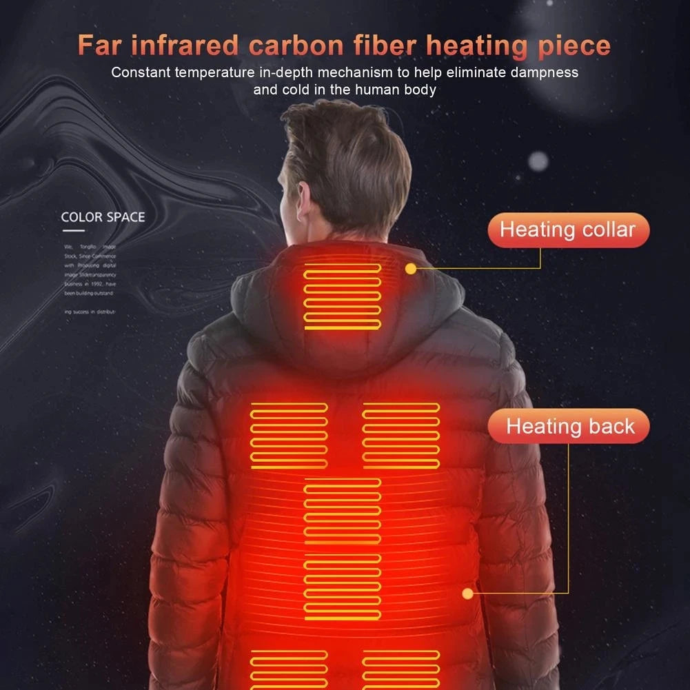 Men’s USB Heated Jacket – Winter Electric Thermal Coat
