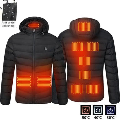 Men’s USB Heated Jacket – Winter Electric Thermal Coat