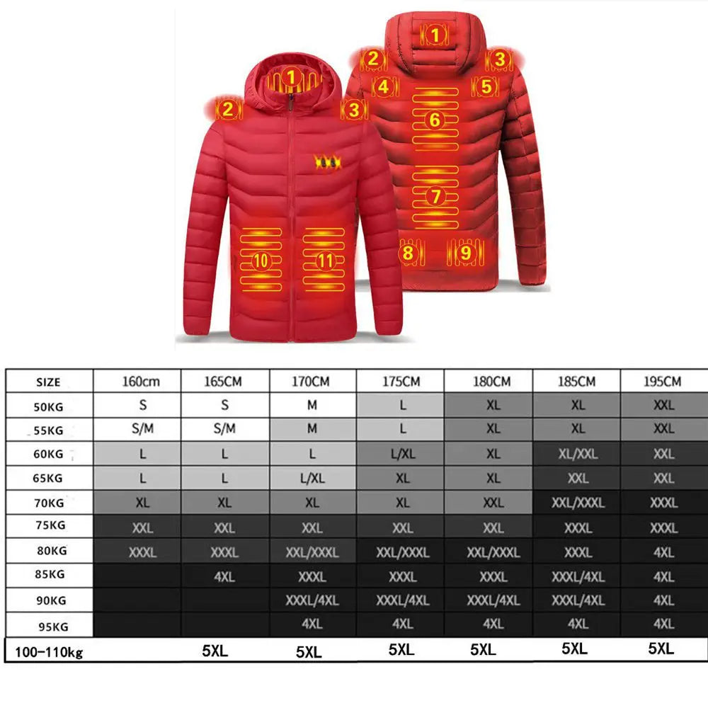 Men’s USB Heated Jacket – Winter Electric Thermal Coat