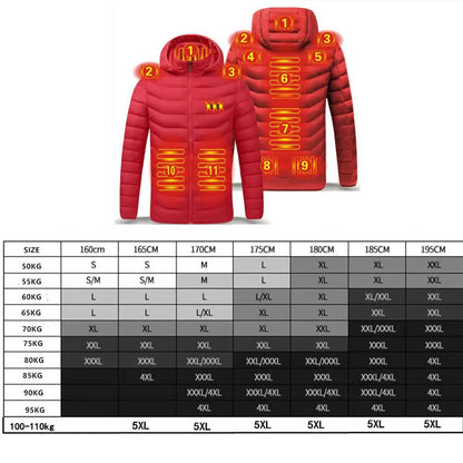 Men’s USB Heated Jacket – Winter Electric Thermal Coat