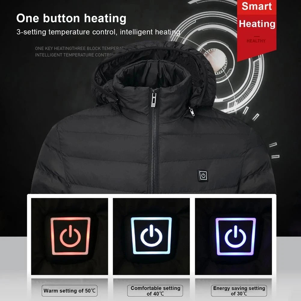 Men’s USB Heated Jacket – Winter Electric Thermal Coat