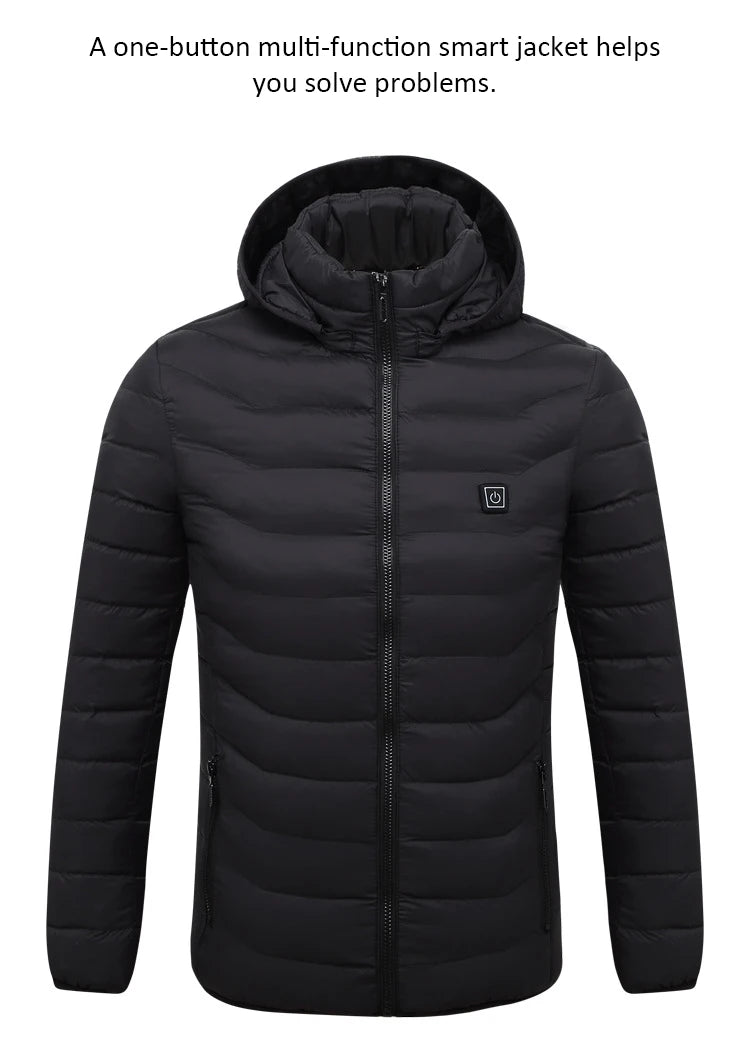 Men’s USB Heated Jacket – Winter Electric Thermal Coat