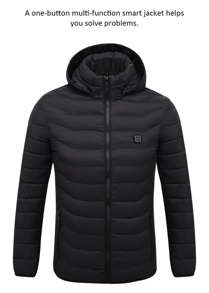 Men’s USB Heated Jacket – Winter Electric Thermal Coat