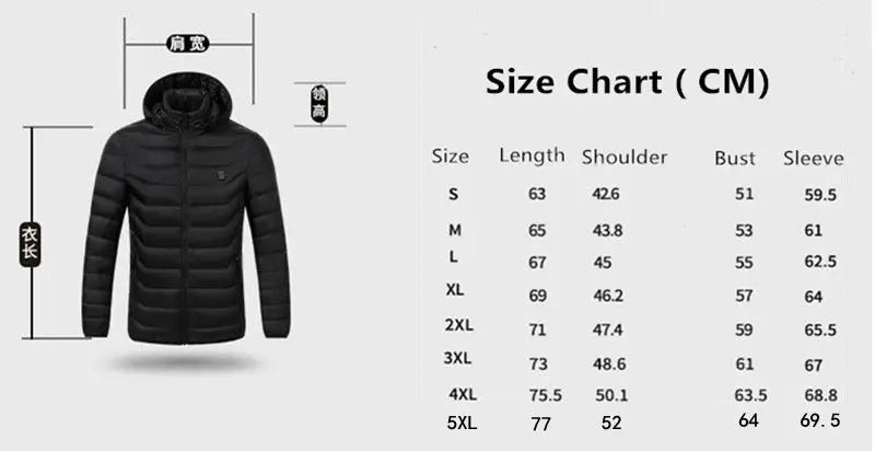 Men’s USB Heated Jacket – Winter Electric Thermal Coat
