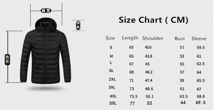 Men’s USB Heated Jacket – Winter Electric Thermal Coat