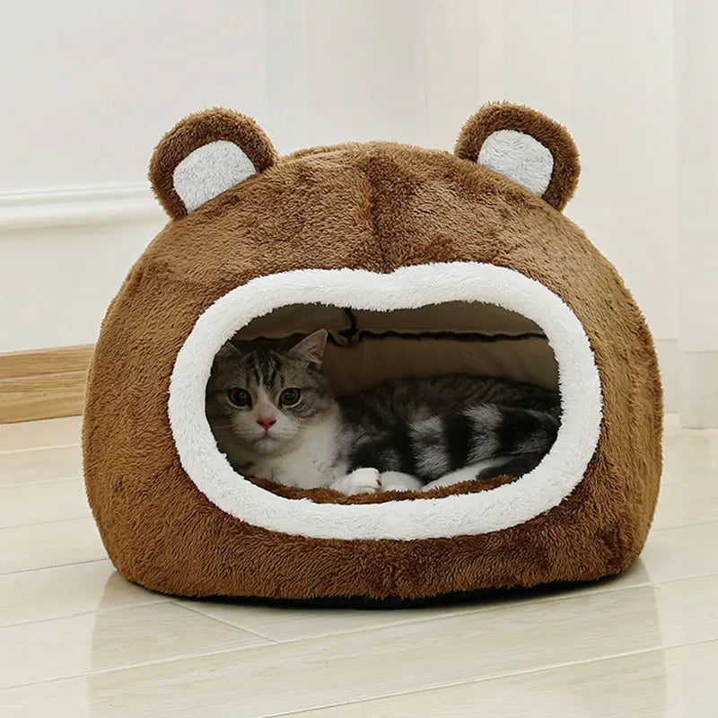 Funny Cat Bed – Plush Pet House for Cats & Small Dogs