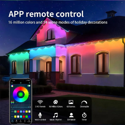 LED Smart Outdoor String Lights – RGBIC, App Control, Music Sync, IP67 Waterproof