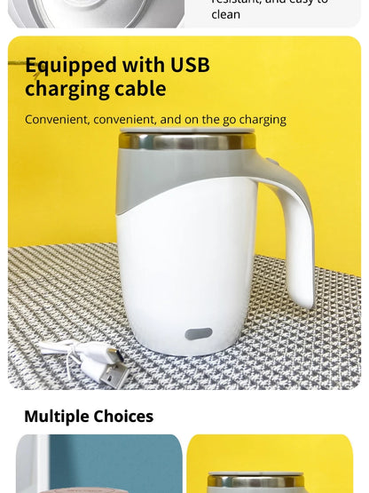 Automatic Self-Stirring Mug – Rechargeable Magnetic Coffee Cup