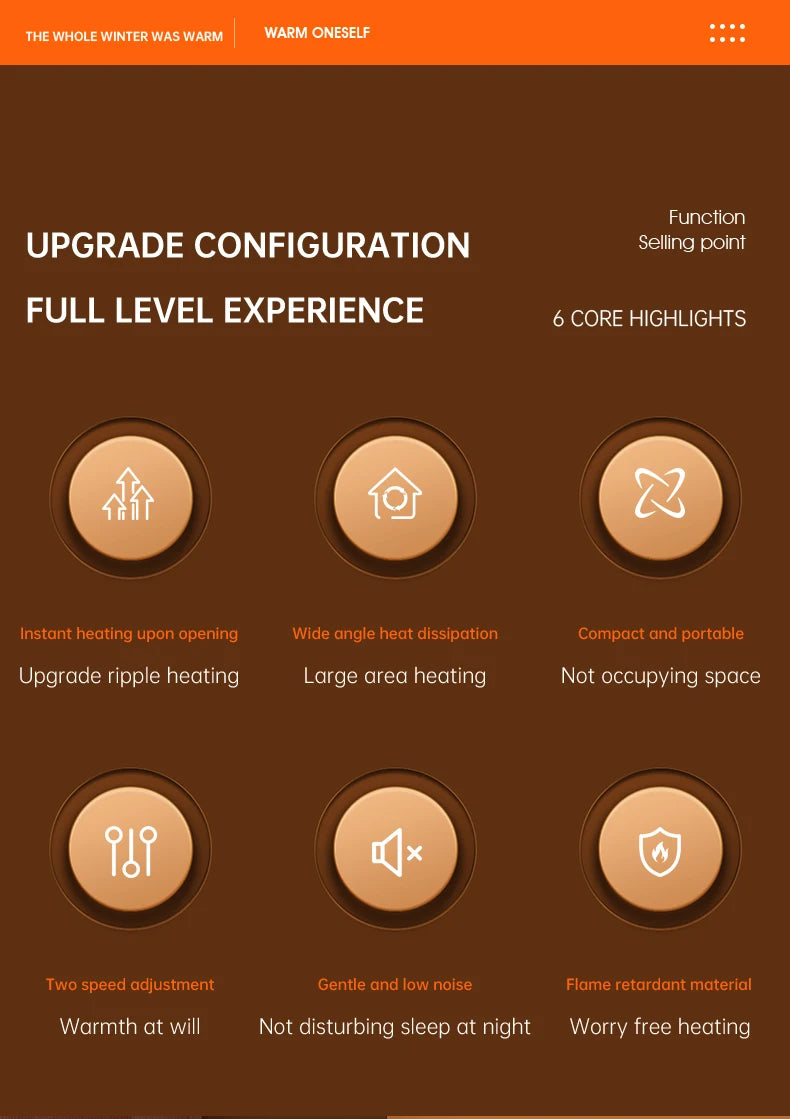 Portable Desktop Electric Heater – Mini Hot Air Blower