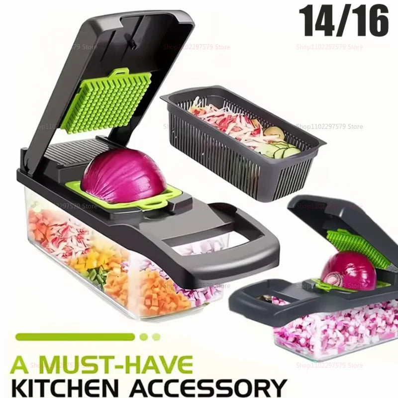 Portable Vegetable Cutter & Multifunctional Slicer – 8-in-1 Kitchen Essential