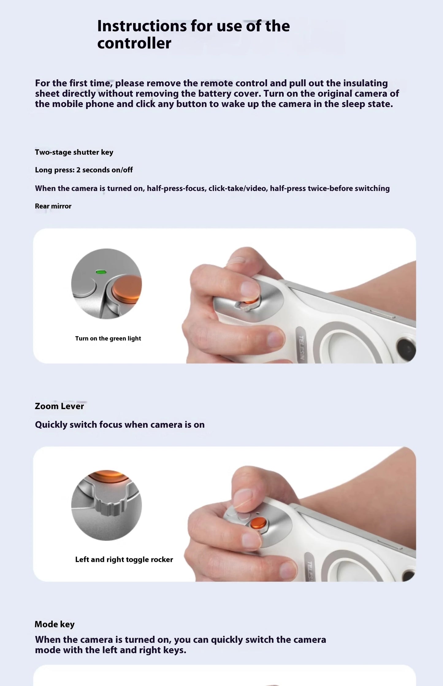 Magnetic Phone Camera Hand Grip – Detachable Remote