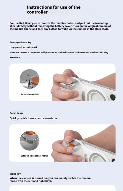 Magnetic Phone Camera Hand Grip – Detachable Remote