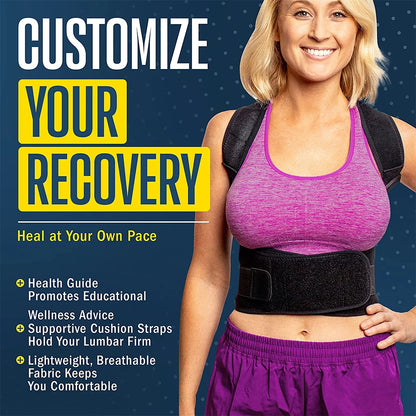 Back Support Belt Posture Corrector Adjustable Brace Protect Lumbar Spine Comfortable Design Pain Relief for Upper & Lower Waist