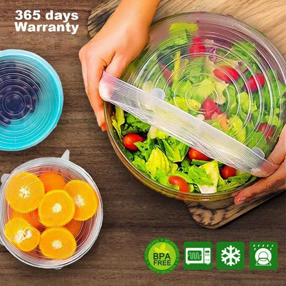 Silicone Cover Stretch Lids - 6 Pcs