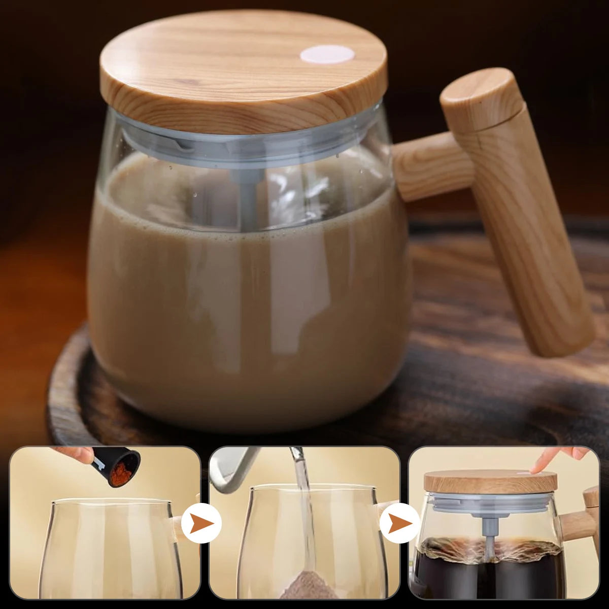 Self-Stirring Coffee Cup – 400ml Electric Mixing Mug