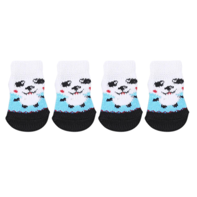 Cute Anti-Slip Dog Socks – 4pcs