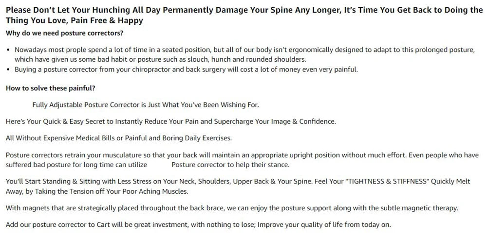 Back Support Belt Posture Corrector Adjustable Brace Protect Lumbar Spine Comfortable Design Pain Relief for Upper & Lower Waist