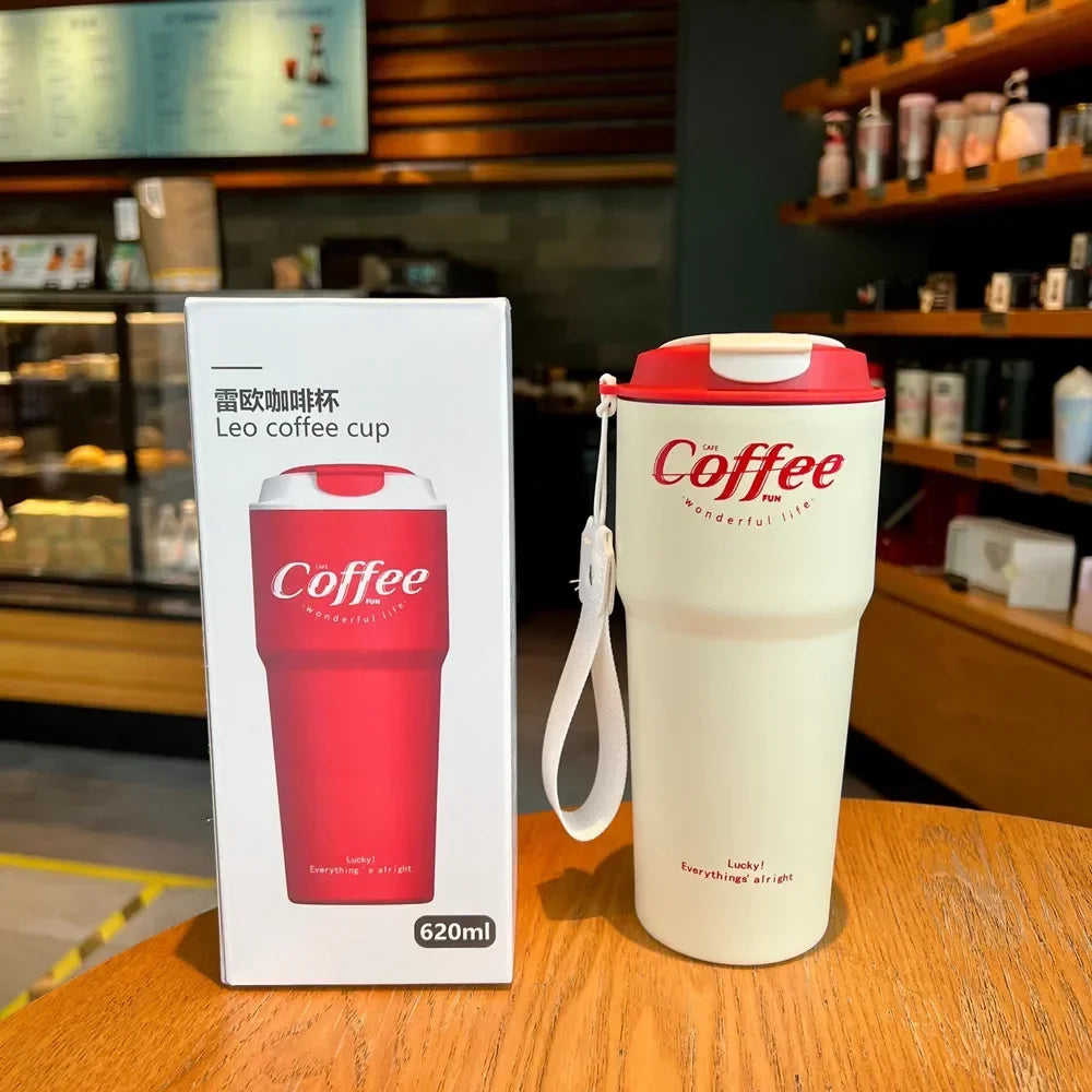 Double Stainless Steel Travel Mug – 420/620ml Portable Vacuum Tumbler