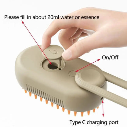 3-in-1 Steam Cat Grooming Brush