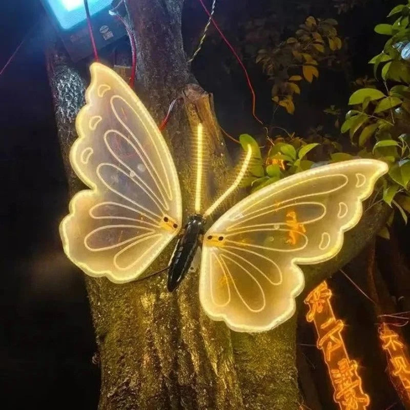 1pcs 12V LED Outdoor Simulation Dynamic Static Butterfly Lights for Festival Home Decor Holiday Party DIY Decorations