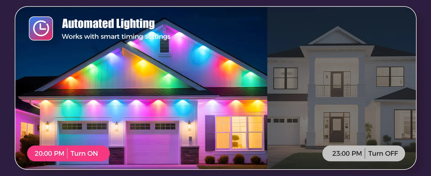 LED Smart Outdoor String Lights – RGBIC, App Control, Music Sync, IP67 Waterproof