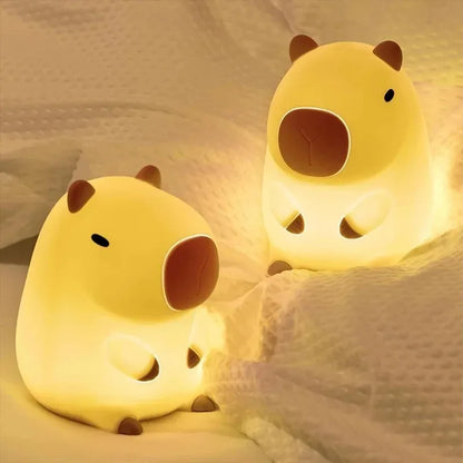 Cute Capybara Night Light – Silicone Cartoon Lamp