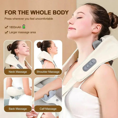 20W Wireless Massager Relief Massage Trapezius Muscle Relaxation Deep Shiatsu Simulated Human Hand Kneading Neck Electric