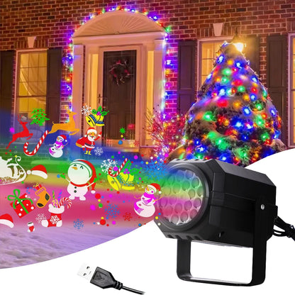 Christmas Halloween Projector Lights Outdoor 16 Pattern Slide LED Laser Projector Light Indoor Holiday Party Wall Decoration