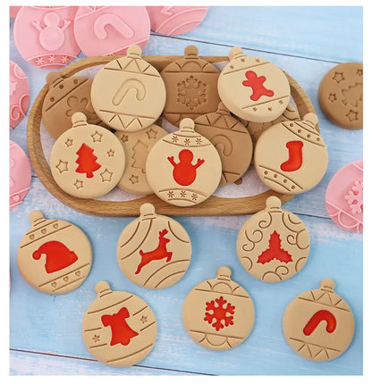 Christmas Cookie Cutters 10-Piece Set Jam Chocolate Sandwich Biscuit Fondant Molds Baking Tools for Holiday Cookies