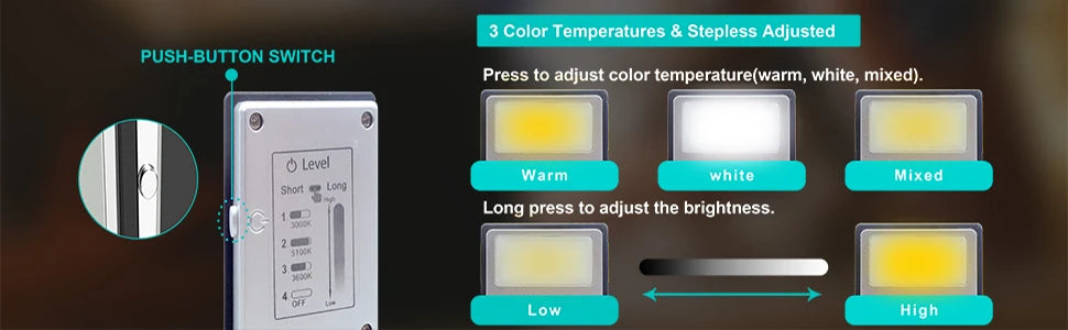 Bookmark Book-light Stepless Dimming E-book Kindle light 3 colors temperature Folding Rechargeable With Clip-On Bed Reading Lamp