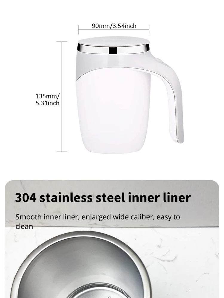 Automatic Self-Stirring Mug – Rechargeable Magnetic Coffee Cup