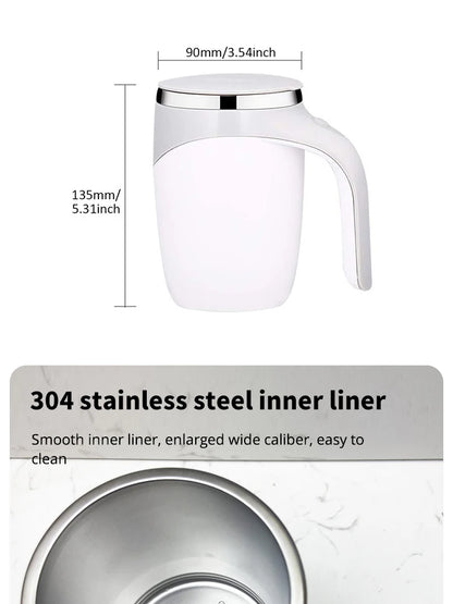 Automatic Self-Stirring Mug – Rechargeable Magnetic Coffee Cup