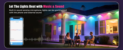 LED Smart Outdoor String Lights – RGBIC, App Control, Music Sync, IP67 Waterproof