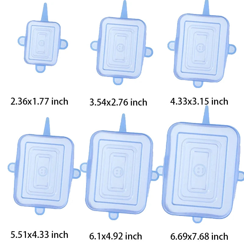 Silicone Cover Stretch Lids - 6 Pcs
