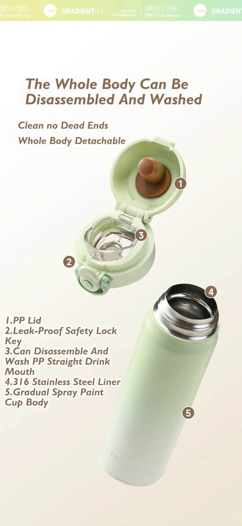 Stainless Steel Vacuum Tumbler – Portable Thermal Water Bottle