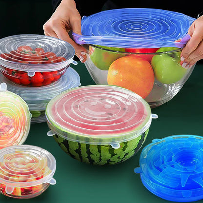 Silicone Cover Stretch Lids - 6 Pcs
