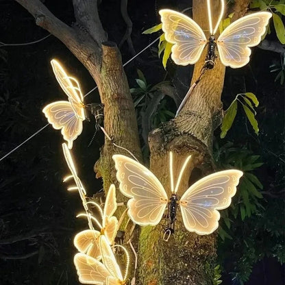 1pcs 12V LED Outdoor Simulation Dynamic Static Butterfly Lights for Festival Home Decor Holiday Party DIY Decorations