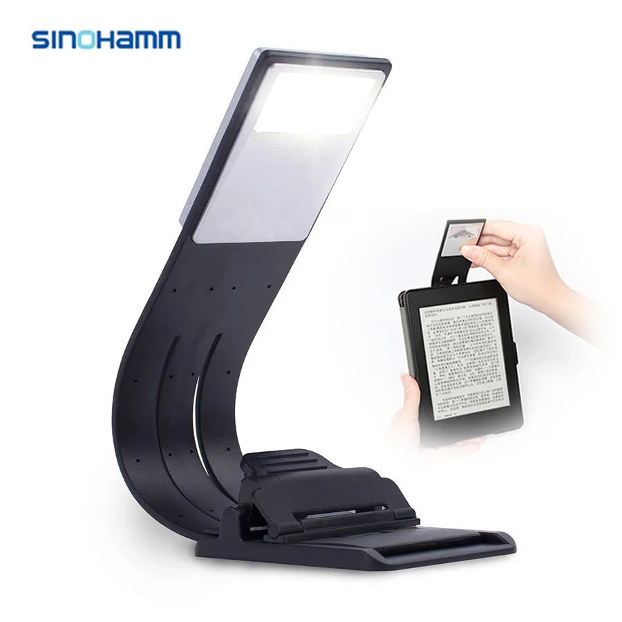Bookmark Book-light Stepless Dimming E-book Kindle light 3 colors temperature Folding Rechargeable With Clip-On Bed Reading Lamp