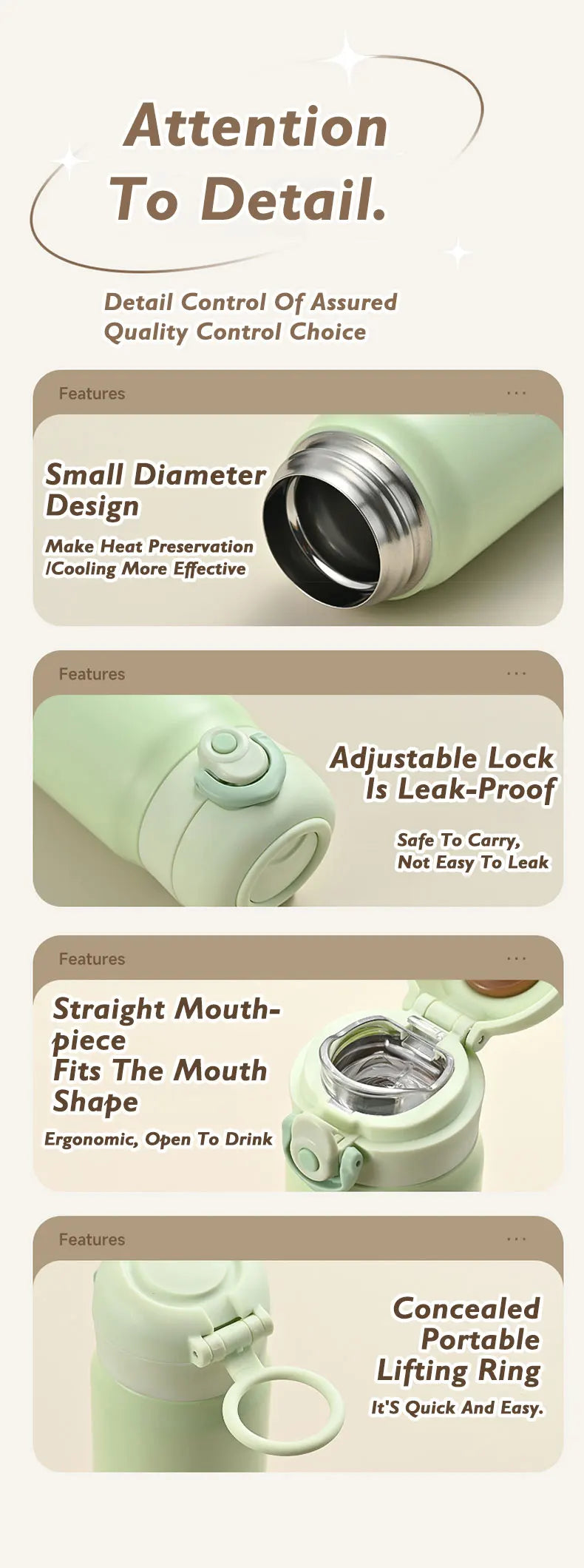 Stainless Steel Vacuum Tumbler – Portable Thermal Water Bottle