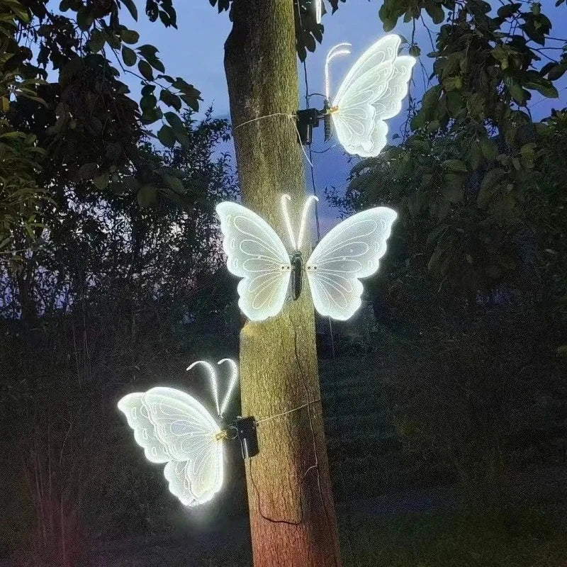 1pcs 12V LED Outdoor Simulation Dynamic Static Butterfly Lights for Festival Home Decor Holiday Party DIY Decorations