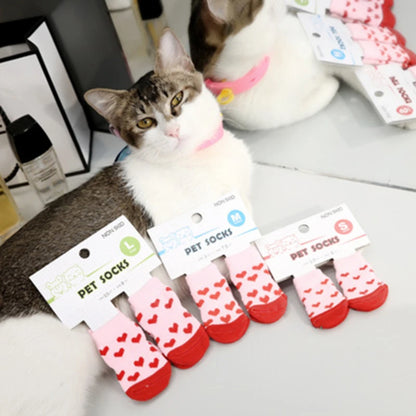 Cute Anti-Slip Dog Socks – 4pcs