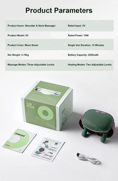 Heated Neck & Shoulder Massager – Electric Deep-Kneading Muscle Relief