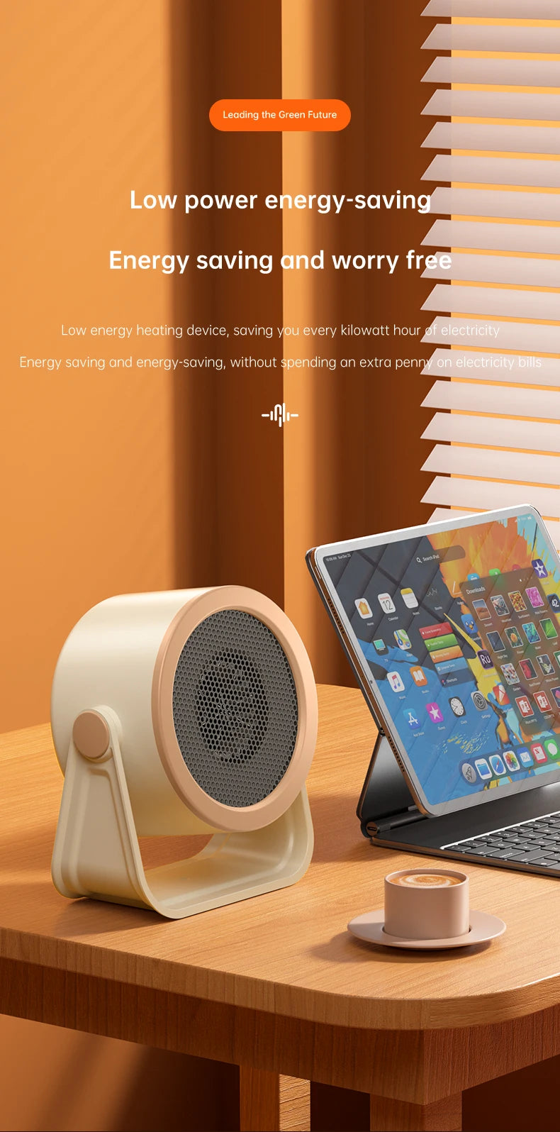 Portable Desktop Electric Heater – Mini Hot Air Blower