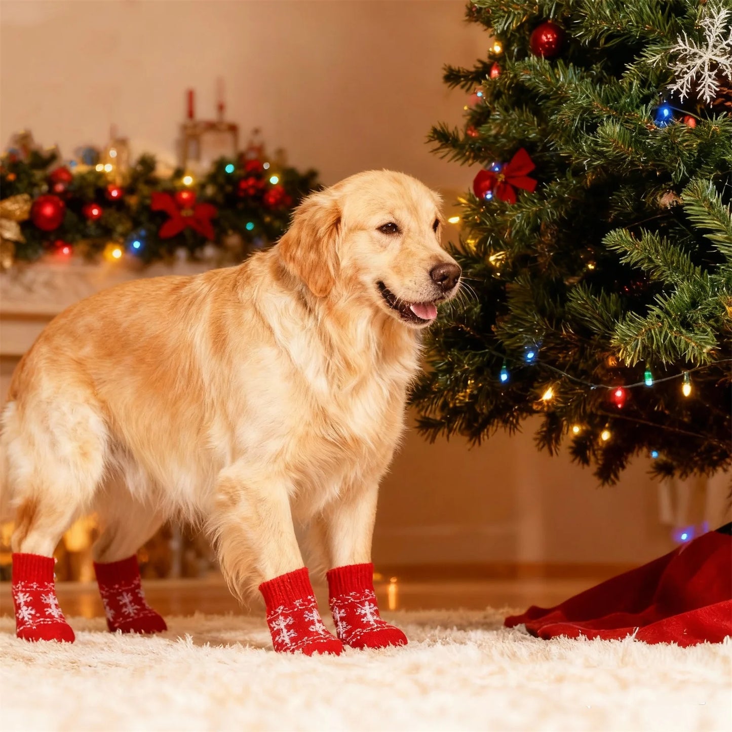 Christmas Knitted Pet Socks