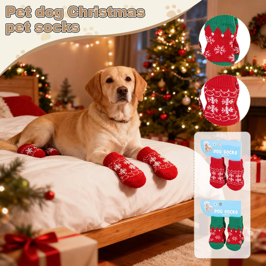 Christmas Knitted Pet Socks